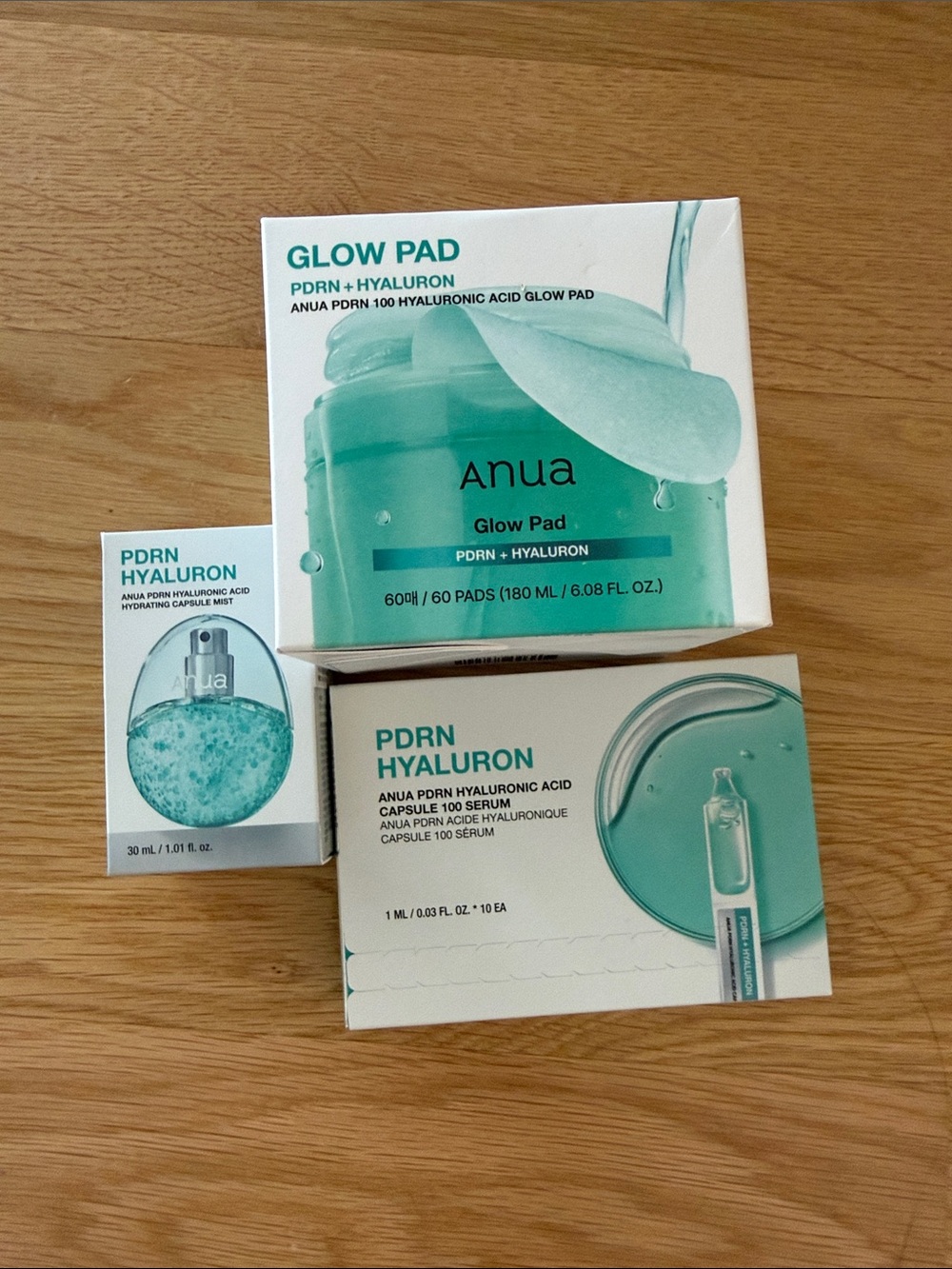 Anua PDRN + Hyaluron Glow Pad Set in Aqua